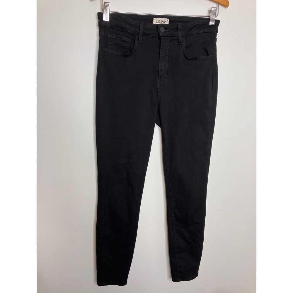 L'AGENCE Margot Jeans Womens 28 Black Excellent High Rise Skinny Noir